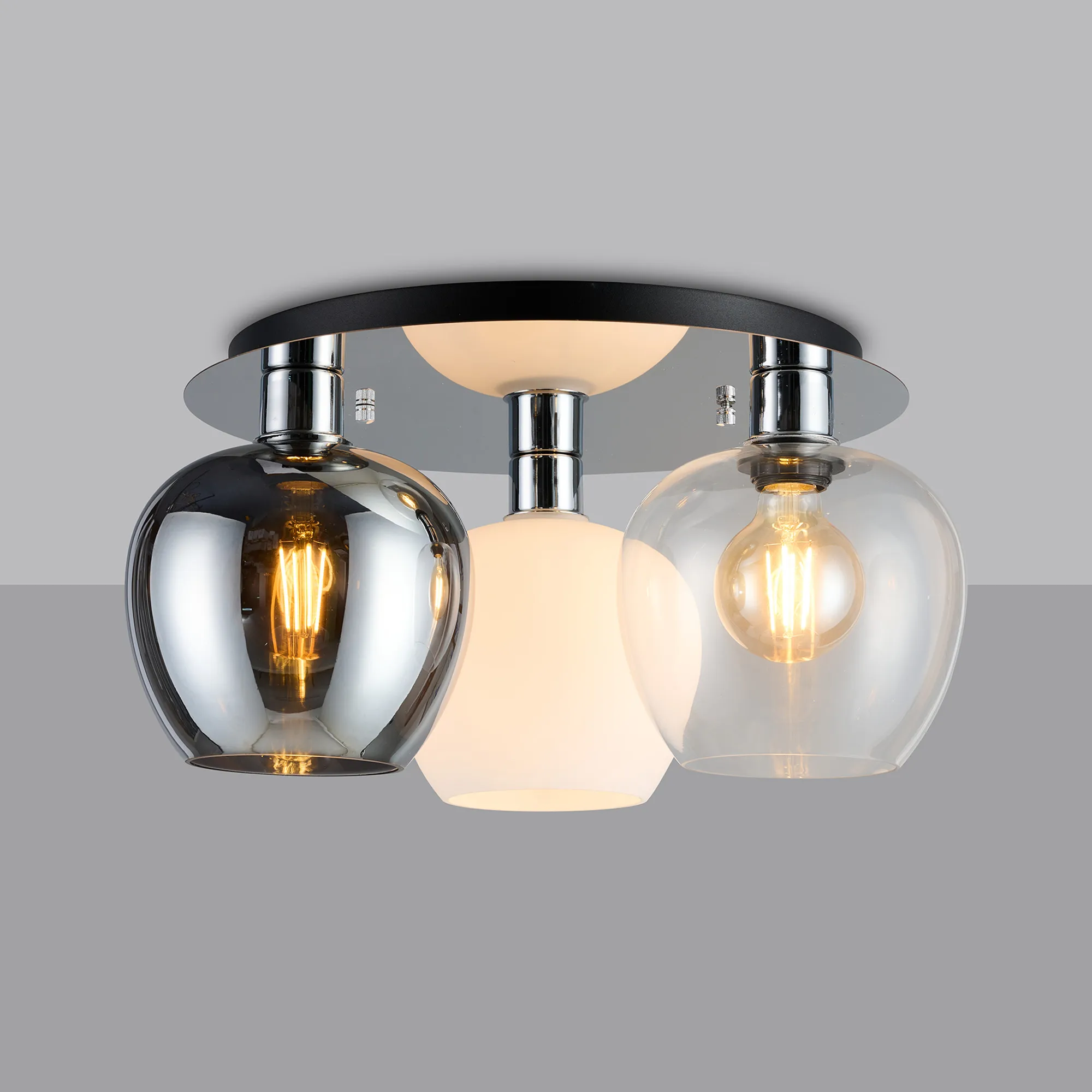 Lori Polished Chrome Ceiling Lights Deco Flush Fittings